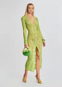 Allison Crochet Cardigan(Lime,XS/S)