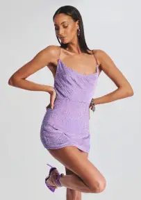 Jill Sequin Dress(Iridescent Lavender,XXS)