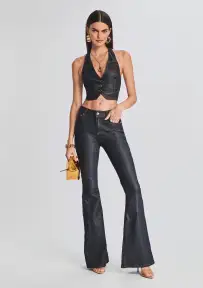 Moore Mid Rise Flare Jean(Dark Denim Foiling,23)