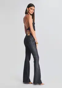 Moore Mid Rise Flare Jean(Dark Denim Foiling,23)
