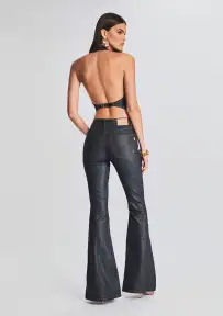 Moore Mid Rise Flare Jean(Dark Denim Foiling,23)
