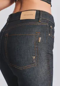 Moore Mid Rise Flare Jean(Dark Denim Foiling,23)