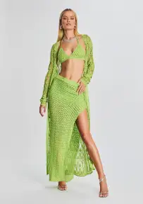 Allison Crochet Cardigan(Lime,XS/S)