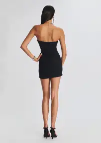 Raquel Strapless Denim Dress(True Black,XXS)