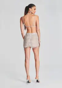 Sylvio Chain Skirt(White/Silver,XXS)