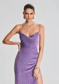 Katya Sequin Dress(Metallic Lavender,XXS)