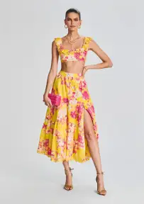 Auril Maxi Skirt(Yellow,XXS)