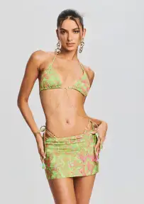 Chain Bikini Top(Green Illusion,XS)