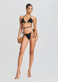 Rings Bikini Top(Black,XS)