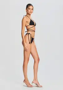 Rings Bikini Top(Black,XS)