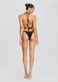 Rings Bikini Top(Black,XS)