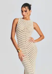 Kate Knit Maxi Dress(Cream,XS)