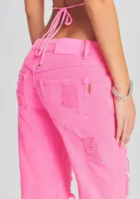 Maggie Low Rise Jean(Neon Pink,23)