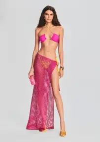 Chili Bikini Top(Hot Pink/Yellow,XS)