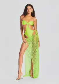 Midi Net Sarong - Green Lime