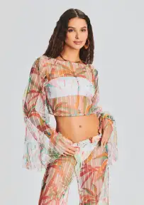 Rio Crop Top(Multicolored Tropical,XXS)