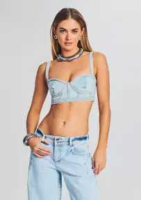 Elise Denim Top(Vivid,XXS)