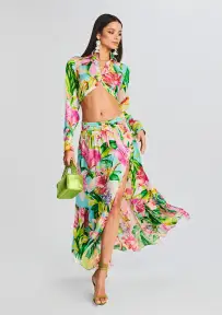 Lora Top(Multicolor Hibiscus,XXS)