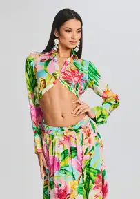 Lora Top(Multicolor Hibiscus,XXS)