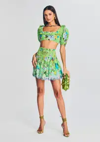 Laya Crop Top(Leaf Green,XXS)
