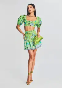 Laya Crop Top(Leaf Green,XXS)