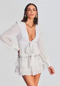 Veda Quilted Short Dress(Off White,XXS)