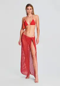 Midi Net Sarong - Red Fire