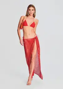 Midi Net Sarong - Red Fire
