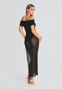 Ava Off Shoulder Dress(Black,XS)