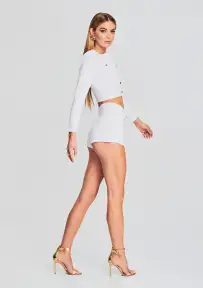 Andrina Bandage Knit Short(White,XXS)