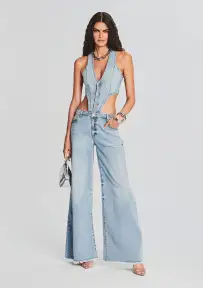 Dallas Denim Jumpsuit(Coastline,XXS)