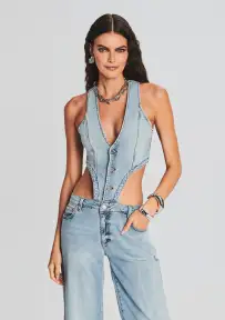 Dallas Denim Jumpsuit(Coastline,XXS)