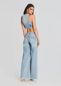 Dallas Denim Jumpsuit(Coastline,XXS)