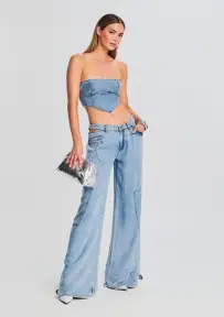 Tate Denim Top(Coastline,XXS)