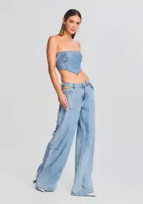 Tate Denim Top(Coastline,XXS)