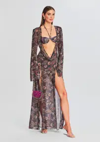 Desert Dress(Purple Paisley Print,XS-S)
