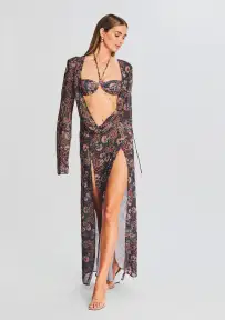 Desert Dress(Purple Paisley Print,XS-S)