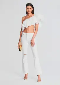 Murphy Mid Rise Jean(White,23)