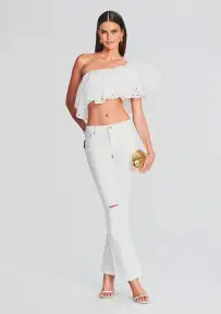 Murphy Mid Rise Jean(White,23)