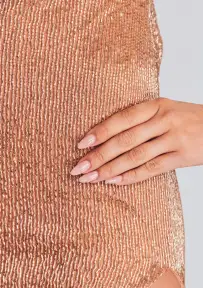 Topaz Glass Beaded Dress(Dusty Peach,XXS)