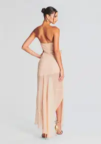 Chaylynn Silk Chiffon Dress(Dusty Peach,XXS)