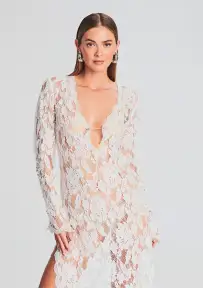 Reet Lace Kaftan(White,XXS)
