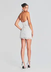 Eliza Lace Strapless Mini Dress(White,XXS)