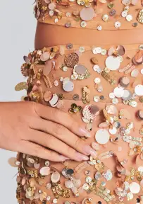 Mirage Embellished Skirt(Gold Seashell,XXS)