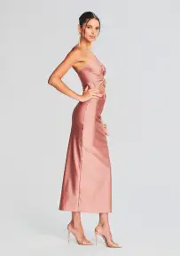 Lily Lycra Maxi Dress(Coffee Cream,XS)