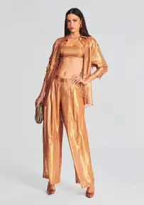 Arista Silk Chiffon Pant(Nude Glitter,XXS)