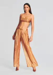 Arista Silk Chiffon Pant(Nude Glitter,XXS)