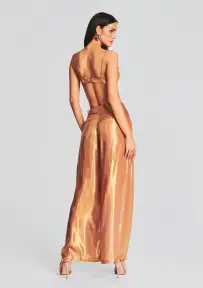 Arista Silk Chiffon Pant(Nude Glitter,XXS)