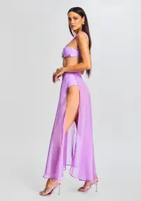Alaia Long Slit Skirt(Lilac Purple,XS)