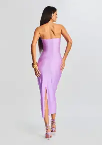 Lily Lycra Maxi Dress(Lilac Purple,XS)